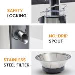 Simple Deluxe Juicer Machines, 700W Centrifugal Juicer Extractor with Wide Mouth 3" Feed Chute for Fruit Vegetable, Electric Juicer with 2-Speed Quick Juicing, Easy to Clean, BPA-Free, Silver