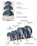 Caraway 31-Piece Ceramic Cookware Bundle - Fry Pans, Saucepans, Sauté Pan, Dutch Oven, Petite Cooker, Stir Fry, Rondeau, Stock Pot, Grill & Griddle Pans, Roasting Pan, Racks, Organizers - Navy