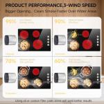 AAOBOSI Portable Range Hood,Desktop Range Hood with Larger Caliber,3 Speed Kitchen Exhaust Fan, Low Noise,Oil Collection Cup,10xAir&Oil Filters,Portable Kitchen Hood for Indoor&Outdoor,RV