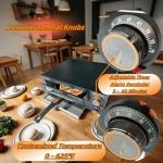 BeyGior Electric Pizza Oven Indoor,12 inch Countertop Pizza Maker with Viewing Window,Stainless Steel Commercial Pizza Oven, Removable Handle,Dual Baking Trays and Oven Mitts