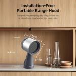 AAOBOSI Portable Range Hood,Desktop Range Hood with Larger Caliber,3 Speed Kitchen Exhaust Fan, Low Noise,Oil Collection Cup,10xAir&Oil Filters,Portable Kitchen Hood for Indoor&Outdoor,RV