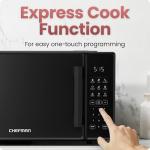 Chefman Countertop Microwave Oven 1.1 Cu. Ft., 1000 Watts with 10 Power Levels, 6 Cooking Presets with One-Touch Express Cook, Eco Mode, Child Safety Lock, & Mute Button - Black