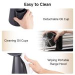 AAOBOSI Portable Range Hood,Desktop Range Hood with Larger Caliber,3 Speed Kitchen Exhaust Fan, Low Noise,Oil Collection Cup,10xAir&Oil Filters,Portable Kitchen Hood for Indoor&Outdoor,RV