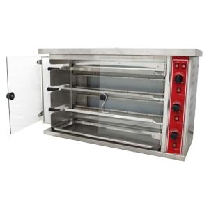 Banfluxion Gas Rotisserie Oven 3-Roll Gas Chicken Rotisserie Machine Stainless Steel Rotary Chicken Roaster Machine Commercial Automatic Rotary Roaster Oven, 110V