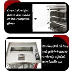 Banfluxion Gas Rotisserie Oven 3-Roll Gas Chicken Rotisserie Machine Stainless Steel Rotary Chicken Roaster Machine Commercial Automatic Rotary Roaster Oven, 110V