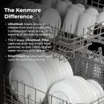 Kenmore 2214785 24" Premium Hybrid Tub Dishwasher-UltraWash, MoreSpace Adjustable Rack, High Temp & SmartWash-12 Place Settings-54 DBA Energy Star Certified, Fingerprint Resistant Stainless Steel