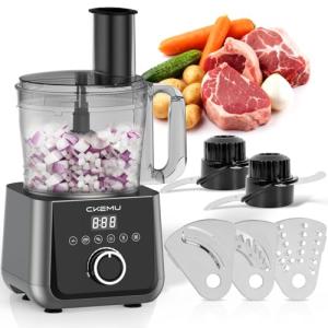 12 Cup Smart Food Processor, Electric Food Chopper Slicer with French-Fry Slicing Shredding Chopping Kneading Cutter, For Meat, Vegetable, Fries, Cheese, Meat & Veggie Prep, Puree