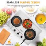 Sunvivi 1800W Triple Burner Portable Electric Ceramic Stove – Knob Control, Indicator Light, Compatible with All Cookware, Ideal for Multiple Cooking Scenarios, Silver