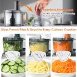 12 Cup Smart Food Processor, Electric Food Chopper Slicer with French-Fry Slicing Shredding Chopping Kneading Cutter, For Meat, Vegetable, Fries, Cheese, Meat & Veggie Prep, Puree