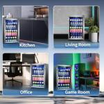 Antarctic Star Beverage Refrigerator,145 Can Mini Fridge,Freestanding wine cooler for Soda Beer or Wine,Glass Door, Small Drink Dispenser Machine, Touch Screen for Home Office or Bar, 4.5 cu.ft