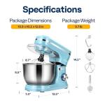 VIVOHOME 4.75 Quart Stand Mixer, 8 Speed Kitchen Electric Food Mixer, Household Stand Mixer for Baking, Cake, Bread with Beater, Dough Hook, Wire Whip and Egg Separator, Blue
