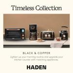 Haden Countertop 6 Slice Toaster Oven Air Fryer Combo for Kitchen, Black/Copper