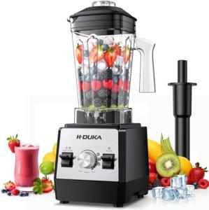 H-Duka Smoothie Blender, 1400 Watt Powerful Blender for Smoothies, 64oz Capacity Countertop Blenders for Kitchen with BPA Free Container, Ice Crushing, Frozen Drinks, Puree, Protein Shakes