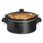 Hamilton Beach Stay or Go Portable Slow Cooker with Lid Lock, Dishwasher-Safe Crock, 6-Quart, Black 33261