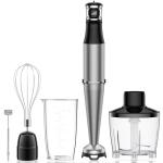 Immersion Blender Handheld 1100W 5 in 1 Corded Stick Hand Blenders for Kitchen with Trigger Speed Control, with Beaker, Chopper, Whisk, Frother, Perfect Emulsifier for Soup, Smoothie, Puree