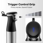 Immersion Blender Handheld 1100W 5 in 1 Corded Stick Hand Blenders for Kitchen with Trigger Speed Control, with Beaker, Chopper, Whisk, Frother, Perfect Emulsifier for Soup, Smoothie, Puree