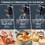 Electric Stand Mixer with 5.3 Quart，Cake Mixer with Stainless Steel Bowl and Stand, Kitchen Mixer Tilt-Head Design – Includes Dough Hook, Whisk & Beater-Great for Baking Bread, Cakes, Cookies