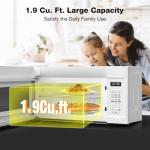 ThermoMate 30" White Over the Range Microwave with 1.9 Cu. Ft. Capacity, Over the Stove with One Touch, 1000 Cooking Watts, 400 CFM and Sensor Cooking, 11 Power Levels, LED Lighting