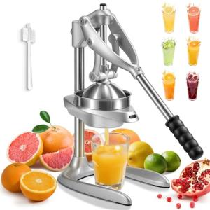 Manual Juicer, Sopito Effortless Citrus Press for Women & Seniors Use, Heavy Duty Juicer Hand Stainless Steel Squeezer for Orange Lemon Grapefruit, Easy to Clean
