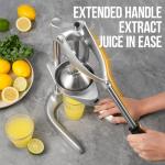 Manual Juicer, Sopito Effortless Citrus Press for Women & Seniors Use, Heavy Duty Juicer Hand Stainless Steel Squeezer for Orange Lemon Grapefruit, Easy to Clean
