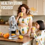 Manual Juicer, Sopito Effortless Citrus Press for Women & Seniors Use, Heavy Duty Juicer Hand Stainless Steel Squeezer for Orange Lemon Grapefruit, Easy to Clean