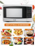 COMMERCIAL CHEF 1.1 Cu Ft Microwave with 10 Power Levels, Microwave 1000W with Push Button Door Lock, Countertop Microwave with Microwave Turntable and Digital Controls, White