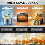 ROBAM R-Box Pro Countertop Combi Steam Oven White, Air Fryer Toaster Oven with EXP, 1.2 cu. ft. XL Capacity, 1800W Steam Fry Technology, 86-446°F Precision, 32 Presets, Easy-to-Clean Enamel Interior