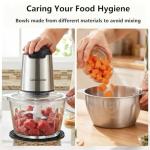 Liebe&Lecker Food Processor, Meat Grinder with 2 Bowls 8 Cup and 8 Cup, Food Chopper Electric Vegetable Chopper with 4 Large Sharp Blades for Fruits, Meat, Vegetables, Baby Food, Nuts, 2 Speed.