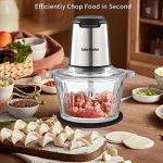 Liebe&Lecker Food Processor, Meat Grinder with 2 Bowls 8 Cup and 8 Cup, Food Chopper Electric Vegetable Chopper with 4 Large Sharp Blades for Fruits, Meat, Vegetables, Baby Food, Nuts, 2 Speed.