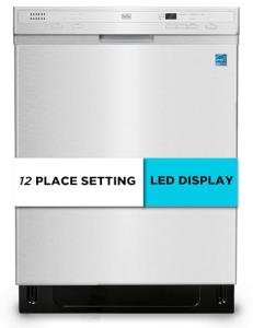 BLACK+DECKER 24" Built-In Dishwasher, 12-Place Setting Capacity with Stainless Steel Tub, Dish Washer with 6 Wash Programs, Low Noise, ENERGY STAR Certified, BDW200MS, Stainless Steel Look