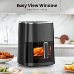 Sweetcrispy 6QT Air Fryer with Window, Square Airfryer Oven 12-in-1 for Family, 400°F Rapid Air Crispy Technology, Roast Bake Dehydrate, Nonstick & Easy-Clean Basket
