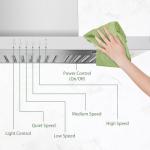 ONEEON 30" Range Hood - 900 CFM Stainless Steel Wall Mount Kitchen Exhaust with 4 Speed Fan, LED Lights, Push Button, Ultra-thin Body, Chimney Style Stove Vent Hood & Ducted Exhaust Vent