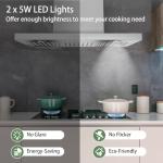 ONEEON 30" Range Hood - 900 CFM Stainless Steel Wall Mount Kitchen Exhaust with 4 Speed Fan, LED Lights, Push Button, Ultra-thin Body, Chimney Style Stove Vent Hood & Ducted Exhaust Vent