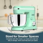 Electric Stand Mixer with 6.5 Quart Bowl, Household Food Mixer 10+p Speeds 660W, Kitchen Tilt-Head Bread Dough and Cake Mixers with Dough Hook, Whisk, Beater, Splash Guard and Egg Separator (Blue 2)