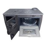 Black Cast Iron Oven, Durable Cast Iron Fireplace, Baking Cooker Oven for Warming, Made in Turkiye, Brick Lined Fireplace (Black with Glass)