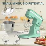 Electric Stand Mixer with 6.5 Quart Bowl, Household Food Mixer 10+p Speeds 660W, Kitchen Tilt-Head Bread Dough and Cake Mixers with Dough Hook, Whisk, Beater, Splash Guard and Egg Separator (Blue 2)