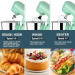 Electric Stand Mixer with 6.5 Quart Bowl, Household Food Mixer 10+p Speeds 660W, Kitchen Tilt-Head Bread Dough and Cake Mixers with Dough Hook, Whisk, Beater, Splash Guard and Egg Separator (Blue 2)