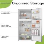HAMILTON BEACH, Frost Free Top Mount 2 Door Apartment Size Refrigerator with Freezer, STAINLESS, 18 CU FT