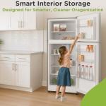 HAMILTON BEACH, Frost Free Top Mount 2 Door Apartment Size Refrigerator with Freezer, STAINLESS, 18 CU FT