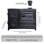 Cast Iron Cooker Stove with Oven - Indoor Baking Stove - Tiny House Stove Cabin Stove