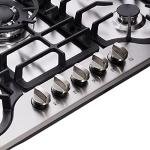 Hotfield 30 Inch Gas Cooktop Stainless Steel 5 Burners Stovetop Dual Fuel Gas Hob NG/LPG Convertible Gas Cooktop HF57042 Stainless Steel