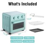 Novaspark Air Fryer Toaster Oven Combo, Retro Convection Oven Countertop,16QT Small Toaster Oven, 4-slices or 9" Pizza,Bake,Toast,Broil, Air Fry, Rapid Heating Mini Conventional Oven, Non-Stick, Blue
