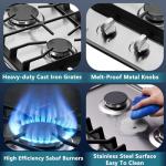 12 Inch Gas Cooktop, 2 Burners Gas Stovetop Built-in Stainless Steel Gas Stove Top Natural Gas/Propane Convertible Gas Cooker for Outdoor, Apartments, RVs