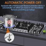 36 inch Gas Cooktop, Bulit-in Gas Stove Top with 5 Burner, NG/LPG Convertible Cooktops, 5 Burner Propane Cooktop with Thermocouple Protection, Stainless Steel