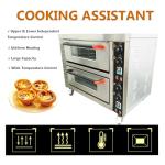 EQCOTWEA Commercial Pizza Oven Double Deck Movable Electric Pizza Oven Stainless Steel Multipurpose Pizza oven for Restaurant with Wheels 6400W 220V Single Phase