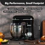 Kitchen in the box Stand Mixer, 6.5QT Electric Food Mixer, 10 Speeds 3-IN-1 Kitchen Mixer for Daily Use with Egg Whisk,Dough Hook,Flat Beater (Black)