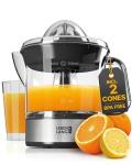 LEBENLANG Orange Juicer Electric - 2 cones & BPA-free I High juice yield & Large Volume I 24oz Lemon Juicer Squeezer I Electric Citrus Juicer Orange Juice Press Juicers Exprimidor De Naranjas Limones