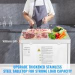 VEVOR 28" W Commercial Freezer Worktop, 7.4 Cu. Ft Undercounter Freezers with/Casters, <0~-8℉>Defrost Frozen Prep Table, Single Door Stainless Steel Food Frozen Prep Station for Restaurant, Diner