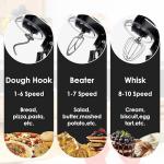 Kitchen in the box Stand Mixer, 6.5QT Electric Food Mixer, 10 Speeds 3-IN-1 Kitchen Mixer for Daily Use with Egg Whisk,Dough Hook,Flat Beater (Black)