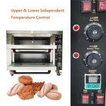 EQCOTWEA Commercial Pizza Oven Double Deck Movable Electric Pizza Oven Stainless Steel Multipurpose Pizza oven for Restaurant with Wheels 6400W 220V Single Phase